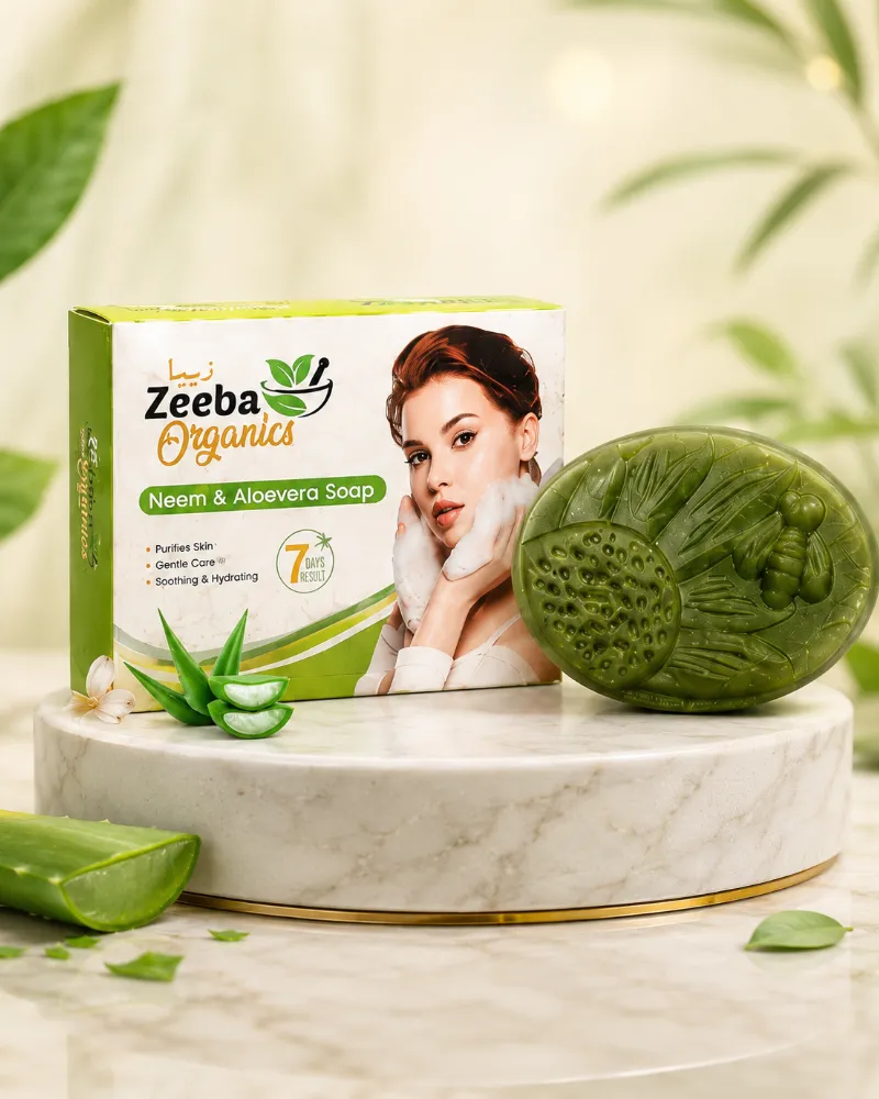 Zeeba Organics Neem & Aloevera Soap – Natural Skin Purifying Care